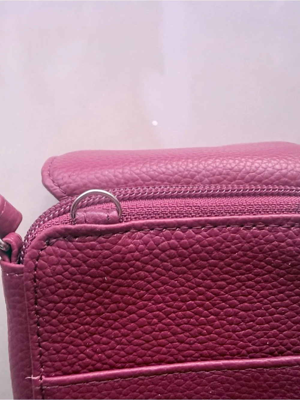 Giani Bernini Berry Pink Pebbled Leather Wristlet Wallet